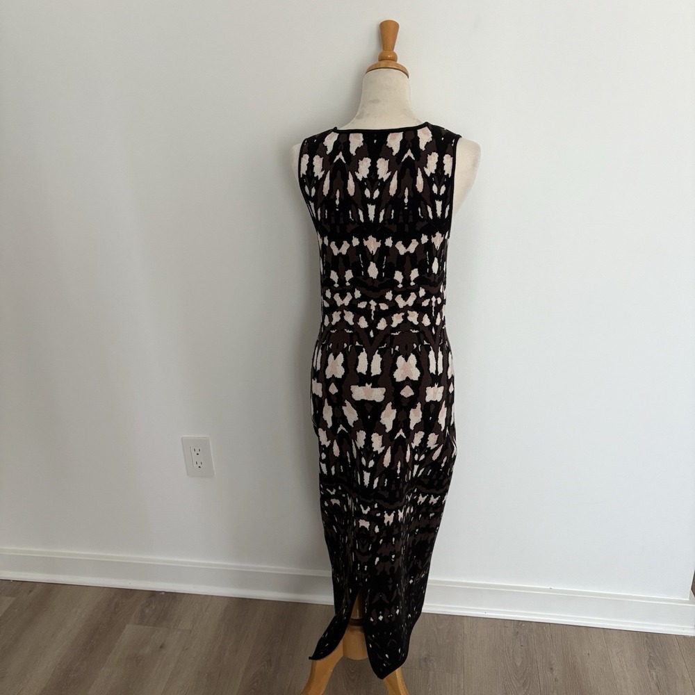 Express Womens Sweater Dress Body Contour Small Brown Black Cream Pink Stretchy - Picture 2 of 15